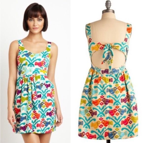 Judith March Dresses & Skirts - Judith March Aztec Bird Print Dress Multicolored M